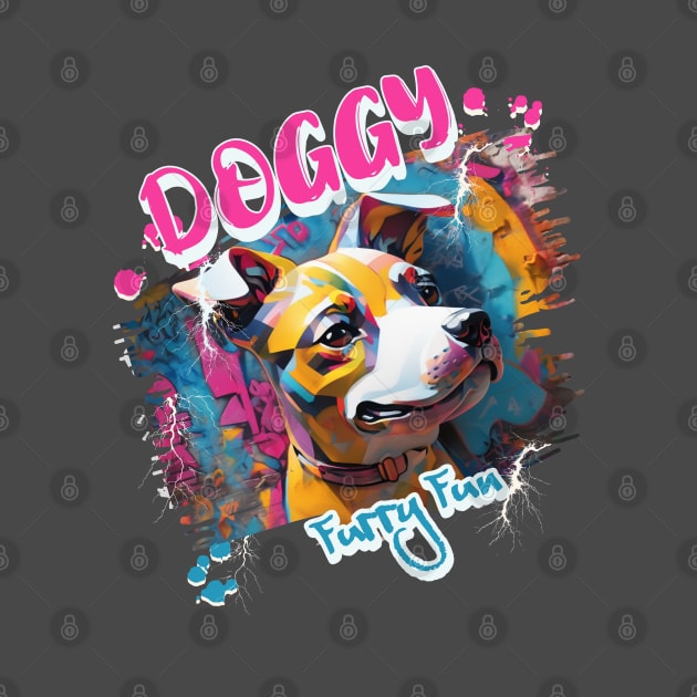 Graffiti-inspired portraiture Dog by Moonlight Forge Studio