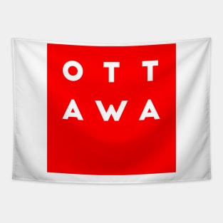 Ottawa | Red square, white letters | Canada Tapestry