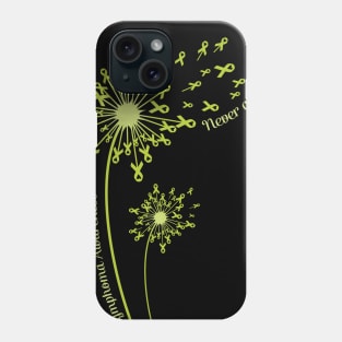 Dandelion Lymphoma Awareness Never Give Up Phone Case