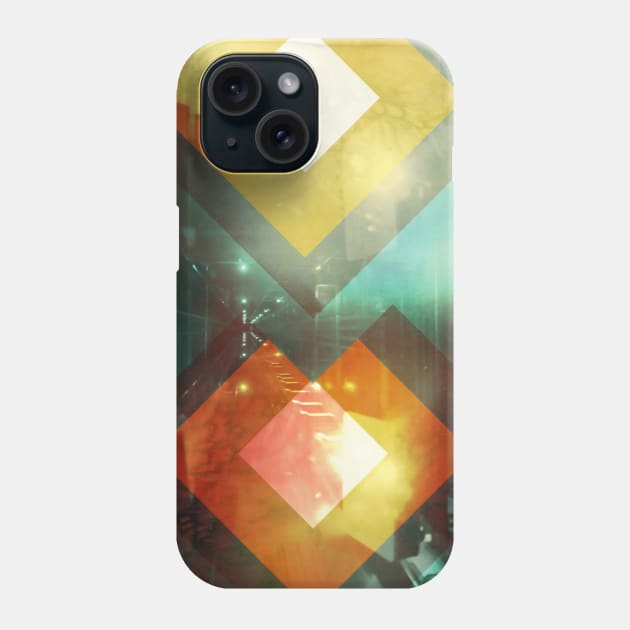 70s Orange Abstract Techno Triangles Phone Case by Christine aka stine1