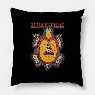 Vintage Muay Thai Sak Yant Turtle Tattoo Pillow