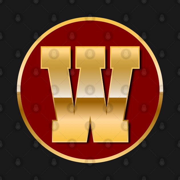 Gold letter W by T-Shirts Zone