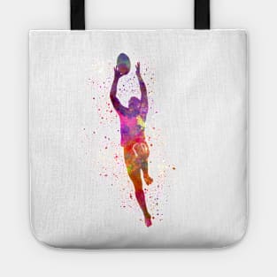 Rugby player in watercolor Tote