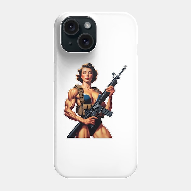 Tactical Girl Phone Case by Rawlifegraphic