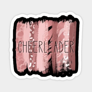 Cheerleading pink animal print brushstrokes Magnet