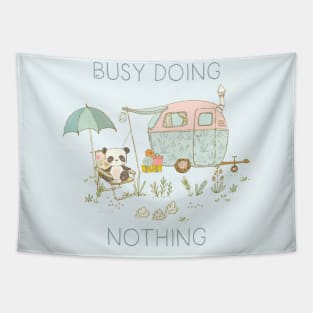 Busy doing nothing - Panda bear - Pastel whimsical art Tapestry