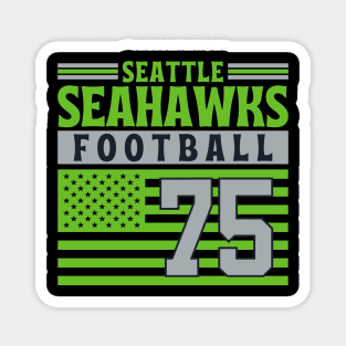 Seattle Seahawks 1975 American Flag Football Magnet