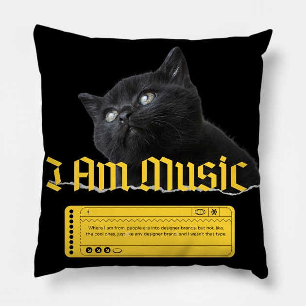 I am music Pillow by TTWW Studios