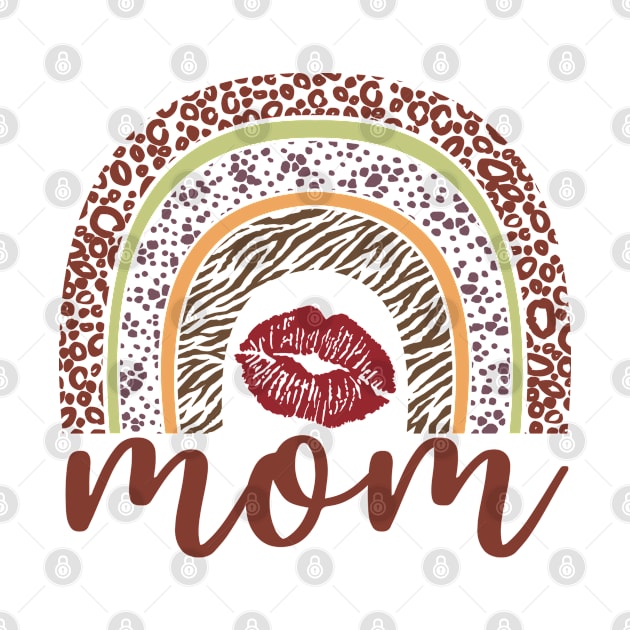 MOM - Rainbow Appreciation, Mother's Day Gift For Mom Women, Pouty Lips & Leopard Spots by Art Like Wow Designs