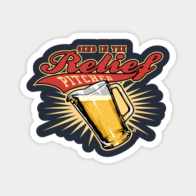 Send In The Relief Pitcher Magnet by Cosmo Gazoo