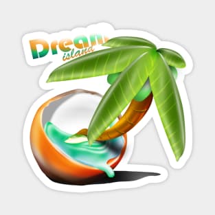 Tropical dream island with coco tree Magnet