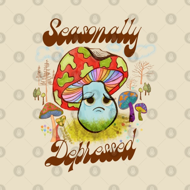 Seasonally Depressed - 70s mushroom design by Deardarling