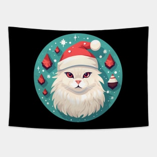 Turkish Angora Cat Xmas, Love Cats Tapestry