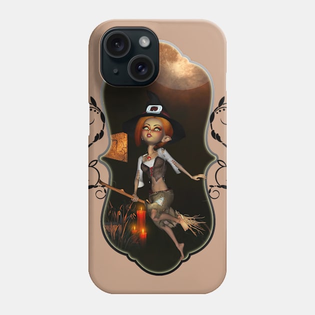 Cute little witch in the night Phone Case by Nicky2342