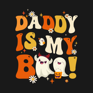 Groovy Daddy Is My Boo Halloween Boys Girls Kids Youth T-Shirt