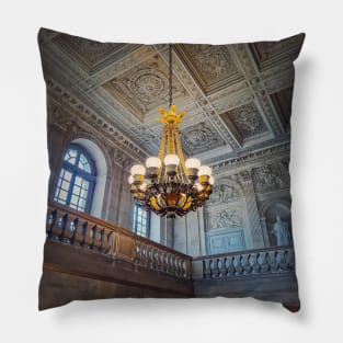 glowing vintage chandelier Pillow