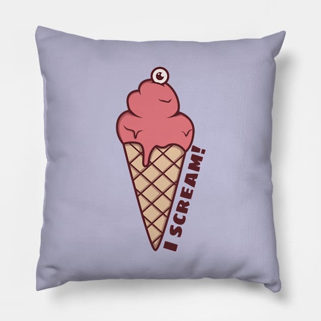 Strange ice cream - I scream Pillow by OgyDesign