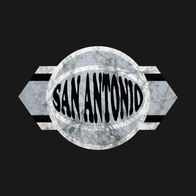 San Antonio Basketball retro and distressed ball and stripe by MulletHappens