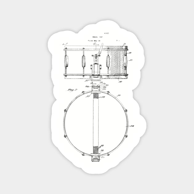 snare drum  patent Magnet by Drummer Ts