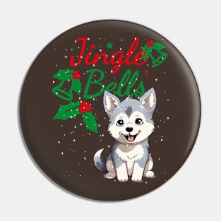 Husky Jingle Bells Pin