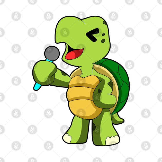 Turtle at Singing with Microphone by Markus Schnabel