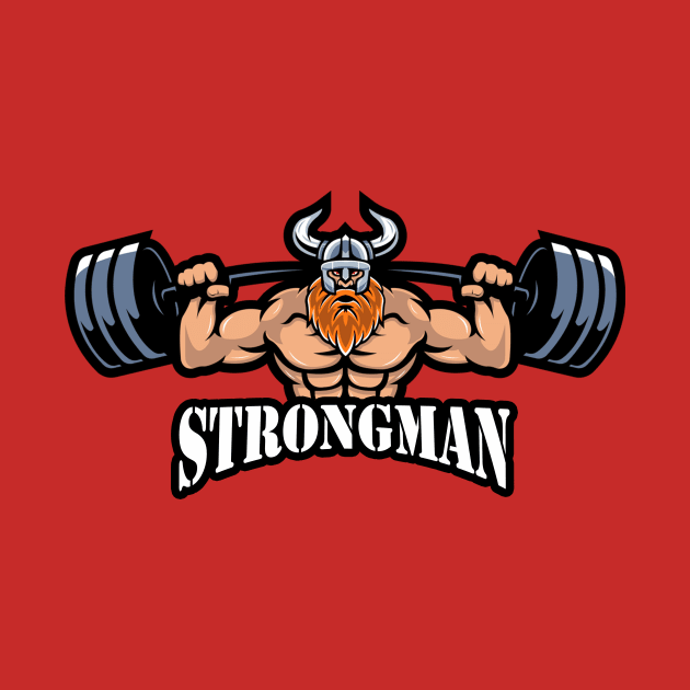 Strong man lifting weights sport by Picasso_design1995