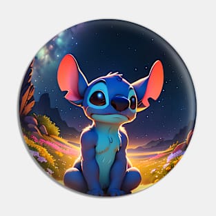 Stitch nightscape Pin