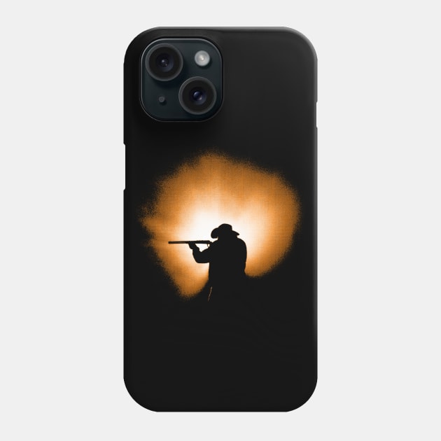 Shooting Cowboy - Dawn Silhouette Phone Case by RonBailey