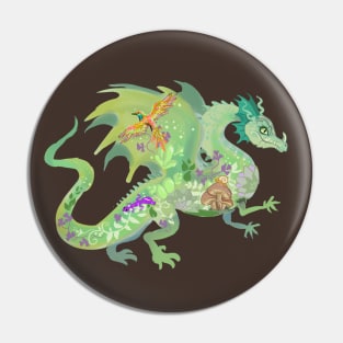 Enchanted Forest Dragon Pattern Pin