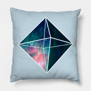 Starred sky geometry concept: a blue crystal heart Pillow