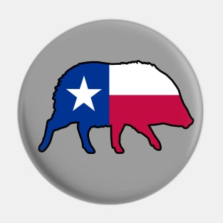 Javelina Silhouette with Texas Flag Pin