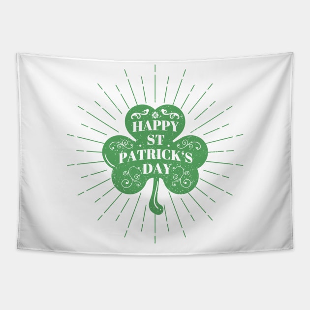 st patrick-s day shamrock green print Tapestry by dyazagita