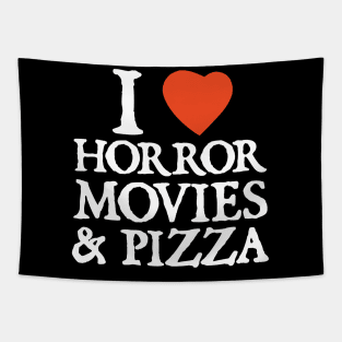 I love horror movies & pizza Tapestry