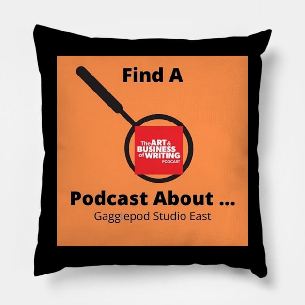 Design for review of Art& Businewss of Writing review Pillow by Find A Podcast About