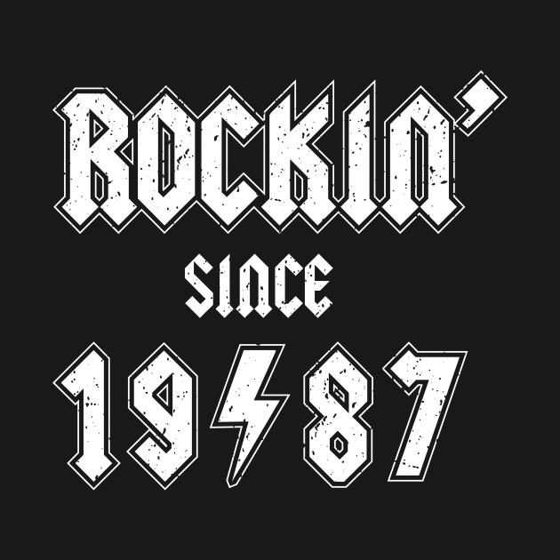 Rockin since 1987 birthday rocker gift by Daribo