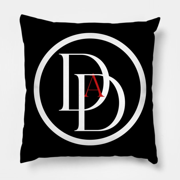 Dad-Devil (white alt) Pillow by Damn_Nation_Inc