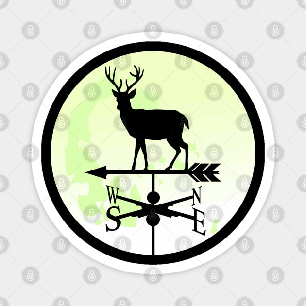 Deer Moon Weathervane Magnet by Nuletto