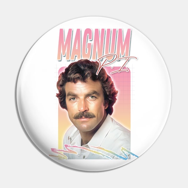 Magnum PI / Retro 80s Aesthetic Design Pin by DankFutura