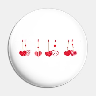 Happy Valentine's Day with hanging love Valentine's hearts Pin