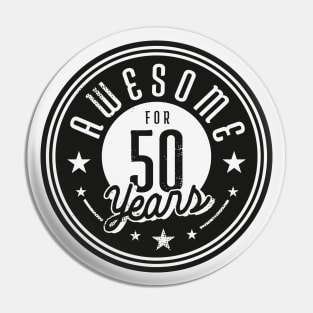 Vintage Awesome for 50 Years // Retro 50th Birthday Celebration B Pin