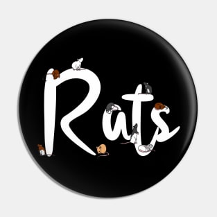 Pet Rats Lettering Pin