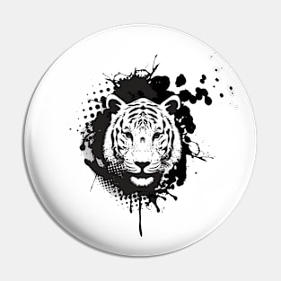 Tiger Face Illustration T-Shirt Pin