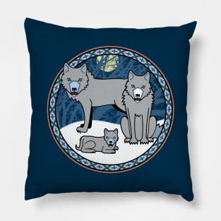 Cunning Gray Wolf Pack Pillow