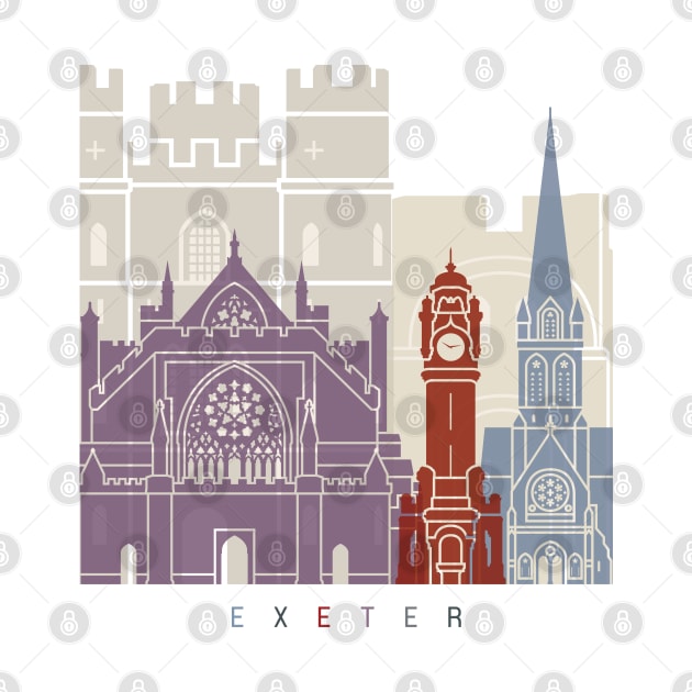 Exeter skyline poster by PaulrommerArt