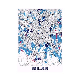 Milan - Italy MilkTea City Map T-Shirt