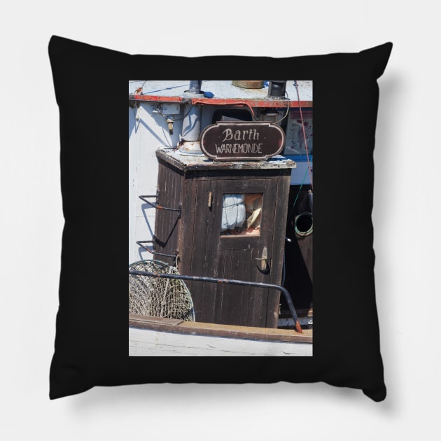 Fishing boat, Alter Strom, Warnemünde, Rostock, Mecklenburg-Western Pomerania Pillow by Kruegerfoto