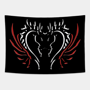 Mythological Serpent Horned Dragon Tapestry