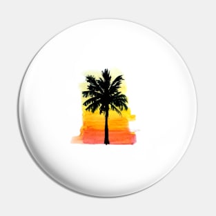 Palm Tree Sunset Silhouette Pin