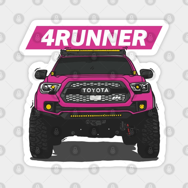 4Runner Toyota Front View - Pink Magnet by 4x4 Sketch