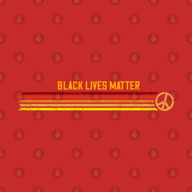 BLACK LIVES MATTER - Retro Peace Stripes Sunset by Jitterfly